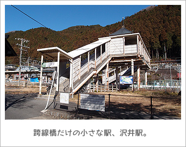 跨線橋だけの小さな駅、沢井駅。